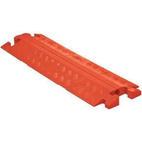 Linebacker CP1X125-GP-O Polyurethane Heavy Duty General Purpose 1 Channel Open Top Cable Protector with 1.25" Channel and T-Shaped Connectors, Orange, 36" Length, 11.5" Width, 1.6" Height