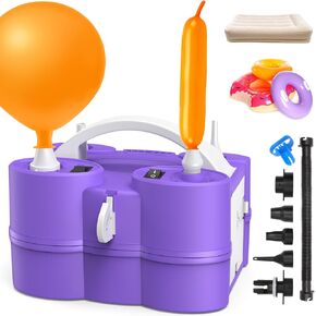 Balloon Pump Electric 3-in-1 Portable Air Pump for Inflatables and Balloons, Fast Inflation for 260q Foil Mylar Latex Double-Stuffed Balloons, Inflator Deflator for Pool Floats Air Bed