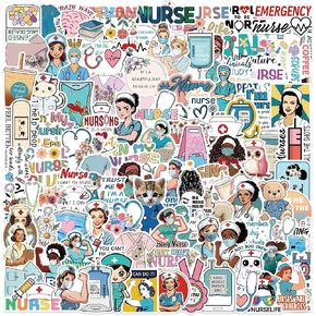 Cute Pharmacist Stickers, 50pcs Pharmacy Funimost Vinyl Waterproof Stickers Pack for Water Bottles Laptop Scrapbook, Cartoon Medical Decals for Doctor Nurse Clinic, Party Supplies in Kuwait