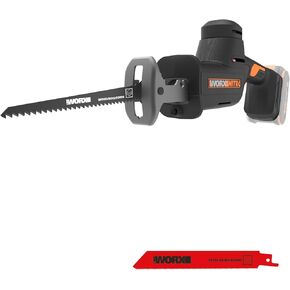 WORX 20V Compact Electric Cordless Reciprocating Saw, 1" Stroke Length, Brushless Motor for 50% Longer Runtime, Lightweight Design for One-handed Operation –Tool Only WX501L.9