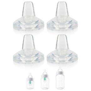 حلمات كأس Sippy لزجاجات الأطفال المضادة للدورة في Philips وكوب Sippy السهل ، Silicone Sippy Spout ， متغير التدفق الناعم ， 6M+، 4 عقار