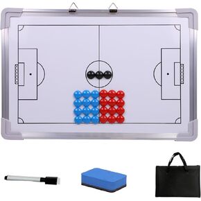 Soccer Coaching Board with Magnetic Pieces, Dry Erase Markers, Soccer Tactical Presentation Clipboard for Soccer Coaches - Durable, Magnetic, Perfect Size