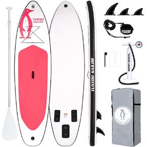 Tuxedo Sailor 10'6"×33"×6" Inflatable Stand Up Paddle Board with Premium SUP Accessories,Adults & Youth for All Skill Levels, Included with Board, Paddle, Pump, Fins, Backpack