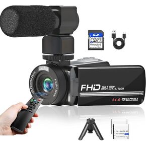 Video Camera Camcorder, HD 6K 64MP IR Night Vision Vlogging Camera 18X Zoom WiFi Digital Camera for YouTube 3.0'' Touch Screen Recorder Camera with 32GB SD Card, Microphone, 2.4G Remote Control