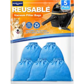 VRC5 Cloth Filter Bags for Vacmaster 4 to 16 Gallon Wet/Dry Vacuums Cleaner, Replaces Part VFB511B 0201 VBV1210 VJC607PF VJC507P VOC507S VJ507 VOC507S 1001 VQ407S, 8 Pack