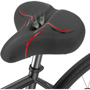 Bike Seat for Comfort Women/Men,Bike Saddle with Memory Foam Padded fit Road Clamp Bikes & Indoor Stationary Exercise Bikes