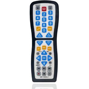 Universal TV Remote Control, Waterproof, Supports Smart TVs, LED/LCD, Apple TV, Vizio, LG, Samsung, Roku, Blu-Ray, DVD Players, Audio Systems, Easy Clean Design