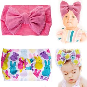 KIDOCHEESE Easter Big Bows Headbands Baby Girls Bunny Headband Easter Hairbands Hair Accessories Gifts for Toddler Infant Kids