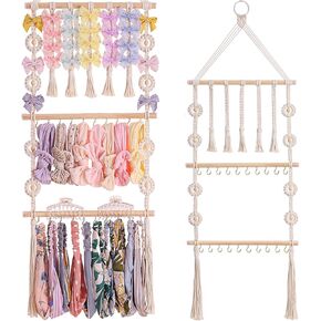 Bow Holder for Girls Hair Bows,Hand-Knitted Baby Headband Organizer,Bow Organizer for Girls Room Wall Decor,Ideal Baby Bow Organizer for Expecting Moms