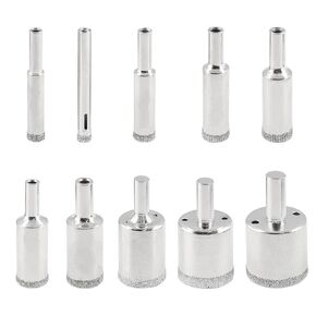 15 Pack Diamond Hole Saw Kit, Ceramic Tile Drill Bits Diamond Tipped Drill Bit Set, Glass Hole Cutter Core Hole Saw Bit for Marble, Granite Stone, Pots (6mm - 50mm)