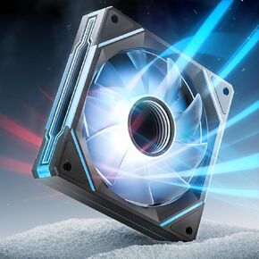AsiaHorse AMICI-5GT RGB PC Fans, Infinity Mirror ARGB Fans HDB Bearing Fan Speeds Up to 1800 RPM with 24 LED Lights, Reverse Blade Fan Compatible Motherboard Aura SYNC (Forward Blade, Black-1Pack)