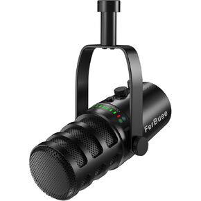 XLR USB Dynamic Microphone for Vocal Recording, Gaming, with 3.5mm Headphones Jack, Echo, Volume Control, Mute Button. Cardioid Microphone for Mixers, Sound Cards, PC, MAC, PS4, PS5 (WS803)