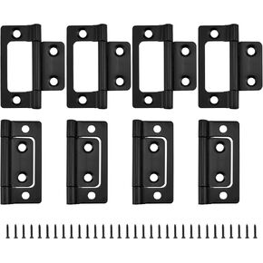 Aifeier ET 8 Pcs Non-Mortise Door Hinges, 2 x 0.9 Inch Bifold Butt Cabinet Hinges Smooth Sliding Bearing Hinge with Screws for Windows, Furniture, Kitchen Cabinets etc (Red Bronze)