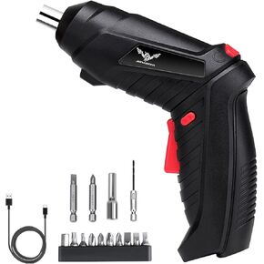 47 in 1 Electric Screwdriver Cordless Rechargeable Small Power Drill Set 3.6V Li-ion 3.5N·m Max Torque Electric Rotatable Drill Screwdriver for for Home Office DIY Tools (Black)