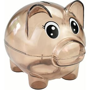Piggy Bank, Plastic Money Bank, Transparent Money Jar, Coin Bank for Girls and Boys, Gifts for Birthday, Easter, Christmas, Baby Shower (Blue)