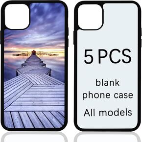 ORJ 5 PCS Sublimation Blank Phone Case for iPhone 12 /12pro 6.1 Inch,Soft Rubber Protective Shockproof Blanks Case