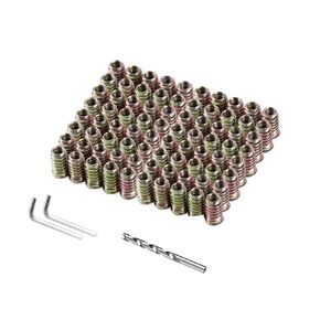 Threaded Inserts Nuts 50 Pcs 5/16 inch-18 x 20 mm Screw in Nut Threaded Zinc Plated Iron Wood Insert with 2 Pcs Hex Wrench for Wood Furniture