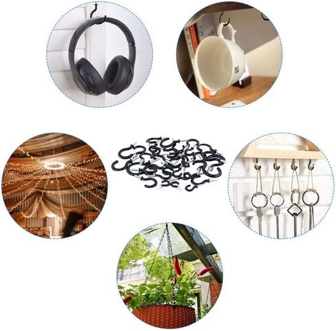 20 Pack Ceiling Hooks, 2 in Screw Cup Hooks, Vinyl Coated Heavy Duty Screw Hooks, Ceiling Hooks for Hanging Plants, Screw in Hooks for Outdoor String Lights, Ceiling Plant Hangers. in Saudi Arabia