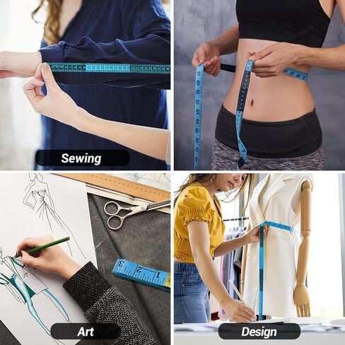 Tape Measure, Fabric Craft Tape Measure & Body Measurement Double Scale Body Sewing Flexible Ruler, Measurement Tailor Craft Vinyl Ruler, 60-inch/150CM (Yellow) in Saudi Arabia