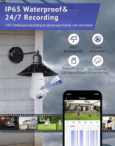 Hugolog 2K 3MP Light Light Pulb Camera 5G & 2.4GHz WiFi ، 360 ° كاميرا داخلية في الهواء الطلق للمنزل للمنزل ، والكشف عن الحركة ، والتحدث ثنائي الاتجاه ، والرؤية الليلية الملونة ، وإنذار صفارات الإنذار ، وتوافق مع Alexa in Kuwait