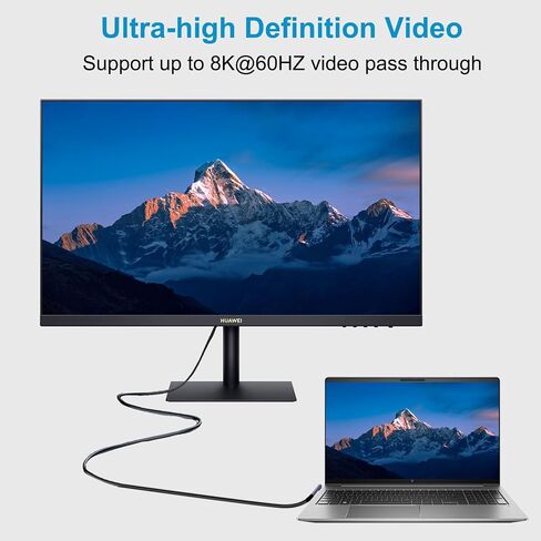 4 قطع محول USB C ذكر إلى أنثى، موصل USB C ذكر إلى أنثى، موسع محول USB من النوع C يدعم 100 وات، 40 جيجابت في الثانية، 8K@60 هرتز لسطح البخار، MacBook، Thunderbolt إلخ in Kuwait