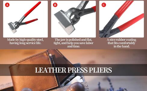 Flat Pliers-Leather Press Pliers-Handmade DIY Leathercraft Tool Leather Edge Pliers Folding Pliers, Leather Edge Adjustment Press Flatten Labor Saving Plier Clamp For Bag Belt Wallet,Width 45mm in Saudi Arabia