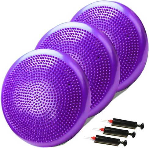 NEISHNG 3-Pack Stability Wobble Cushions with Hand Pumps, Kids Sensory Wiggle Seat for Classroom, Core Trainer Balance Disc for Gym and Home Workout (5 Color) in Kuwait