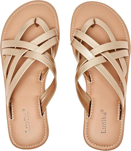 Luoika Wide Wide Wide Sandals ، Flip Flop Slides Sandal Slidsal Strapy Sandal Slip on Summer Beach Shoes for Women. in Kuwait