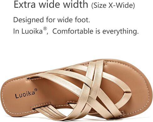 Luoika Wide Wide Wide Sandals ، Flip Flop Slides Sandal Slidsal Strapy Sandal Slip on Summer Beach Shoes for Women. in Kuwait