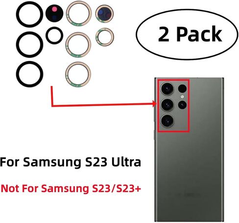 قطعتان من عدسات زجاجية بديلة للكاميرا الخلفية A54 لهاتف Samsung Galaxy A54 5G SM-A546B مع مجموعة أدوات لاصقة مثبتة مسبقًا وأدوات إصلاح in Saudi Arabia