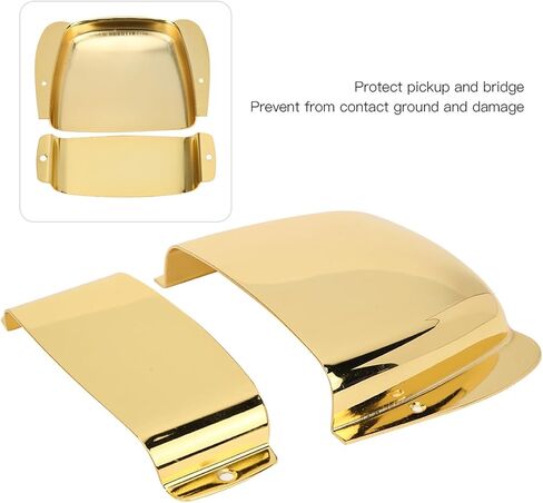 Zinc Alloy Pickup Bridge Cover Set for Electric Bass Guitar with Protective Bass Bridge Cover & Decal - for Jazz & Telecaster, in Chrome Finish (Silver) in Saudi Arabia