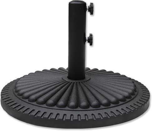 Helios&Hestia 31 lb Heavy Duty Round Plastic Built-in Cement Outdoor Umbrella Base, Concrete Stand Weight for Patio Market Table Umbrella, Black in Kuwait