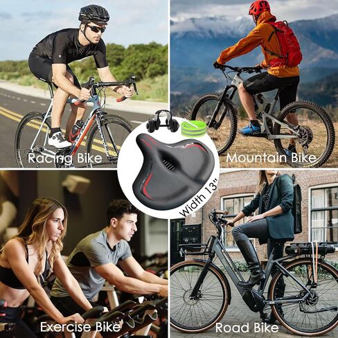 Bike Seat for Comfort Women/Men,Bike Saddle with Memory Foam Padded fit Road Clamp Bikes & Indoor Stationary Exercise Bikes in Saudi Arabia