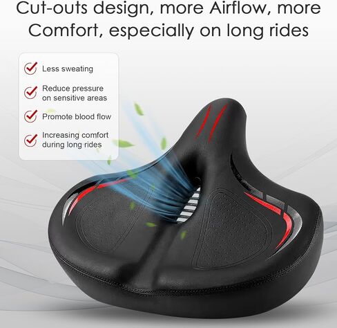Bike Seat for Comfort Women/Men,Bike Saddle with Memory Foam Padded fit Road Clamp Bikes & Indoor Stationary Exercise Bikes in Saudi Arabia