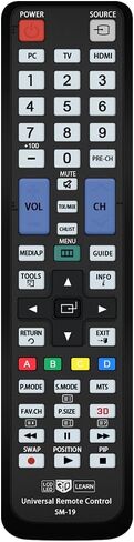 جهاز تحكم عن بعد للتلفزيون العالمي، مقاوم للماء، يدعم أجهزة التلفاز الذكية، LED/LCD، Apple TV، Vizio، LG، Samsung، Roku، Blu-Ray، مشغلات DVD، أنظمة الصوت، تصميم سهل التنظيف in Saudi Arabia