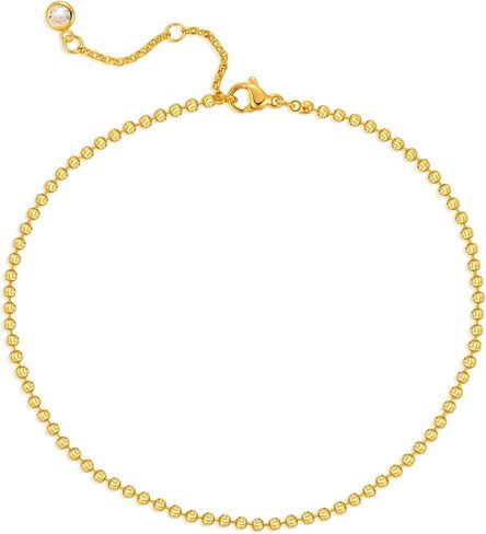 MEVECCO Dainty Gold Link Chain Anklet,14K Gold Plated Handmade Cute Dainty Anklet for Women in Kuwait