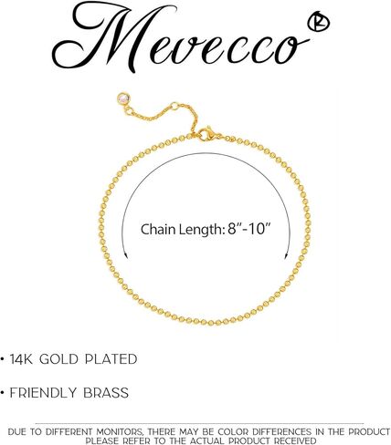 MEVECCO Dainty Gold Link Chain Anklet,14K Gold Plated Handmade Cute Dainty Anklet for Women in Kuwait