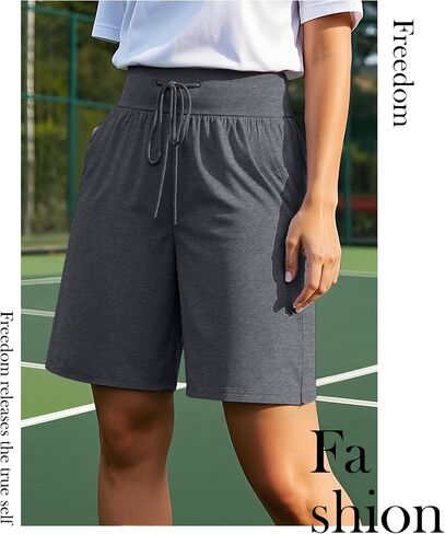 Neer 3 Pack Bermuda Shorts for Women Wide Leg High Waisted Drawstring Gym Shorts with Pocket in Saudi Arabia