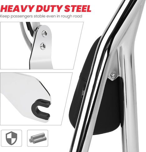 Fat Bob Passenger Backrest Sissy Bar fit for Harley Davidson Softail Fat Bob 114 FXFB FXFBS, 26" Tall Quick Release Detachable Pointed Sissy Bar w/Docking Hardware, Gloss Black 2018-Up in Kuwait