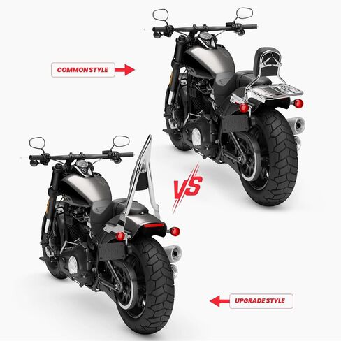 Fat Bob Passenger Backrest Sissy Bar fit for Harley Davidson Softail Fat Bob 114 FXFB FXFBS, 26" Tall Quick Release Detachable Pointed Sissy Bar w/Docking Hardware, Gloss Black 2018-Up in Kuwait