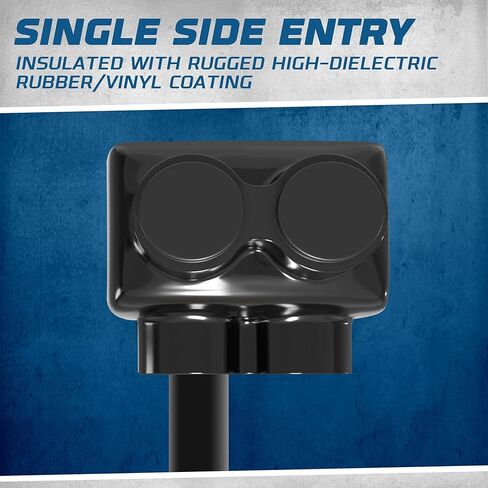 مدخل جانب واحد من OHLECTRIC - منفذان - 4-14 AWG - موصل أسود معزول - سداسي ألين مشقوق - مملوء مسبقًا بمثبط الأكسيد - طلاء الفينيل المطاطي، 6061-T6 ألومنيوم CU9AL in Kuwait