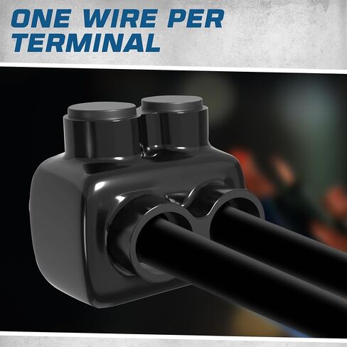 مدخل جانب واحد من OHLECTRIC - منفذان - 4-14 AWG - موصل أسود معزول - سداسي ألين مشقوق - مملوء مسبقًا بمثبط الأكسيد - طلاء الفينيل المطاطي، 6061-T6 ألومنيوم CU9AL in Kuwait