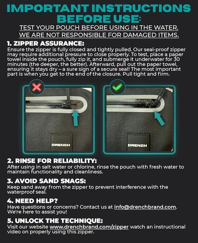 DRENCH 100% Underwater Waterproof Waist Pack. Submersible Waterproof Phone Pouch. Dry Bag for Swimming & Snorkelling. Underwater Phone case. Waterproof Fanny Pack. (Black) in Saudi Arabia