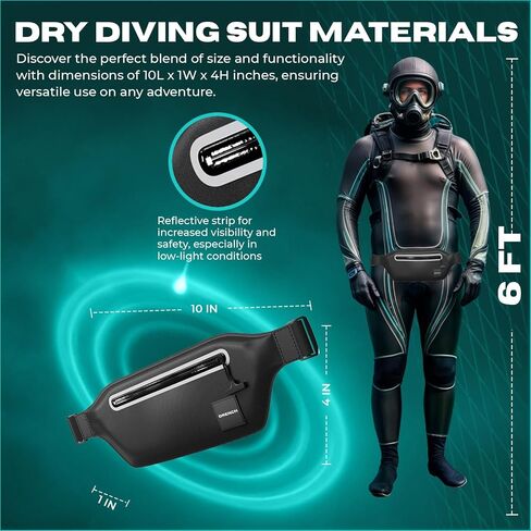 DRENCH 100% Underwater Waterproof Waist Pack. Submersible Waterproof Phone Pouch. Dry Bag for Swimming & Snorkelling. Underwater Phone case. Waterproof Fanny Pack. (Black) in Saudi Arabia