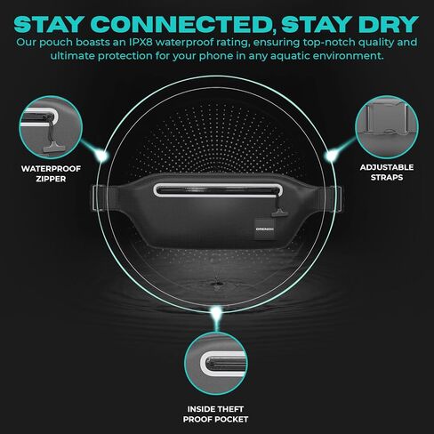 DRENCH 100% Underwater Waterproof Waist Pack. Submersible Waterproof Phone Pouch. Dry Bag for Swimming & Snorkelling. Underwater Phone case. Waterproof Fanny Pack. (Black) in Saudi Arabia