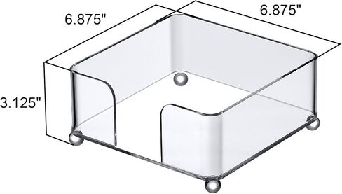 Amazing Abby Acrylic Luncheon Napkin Holder (6.5"x6.5"), Plastic Napkin Dispenser with Non-Slip Pads, Clear Napkin Stand, Great for Kitchen Counter, Dining Table, Bathroom Vanity, and More in Saudi Arabia