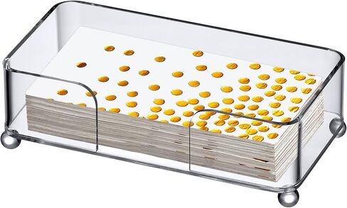 حامل مناديل غداء أكريليك مذهل من آبي (6.5 بوصة × 6.5 بوصة)، موزع مناديل بلاستيكي مع وسادات مضادة للانزلاق، حامل مناديل شفاف، رائع لطاولة المطبخ، وطاولة الطعام، ومنضدة الحمام، والمزيد in Kuwait