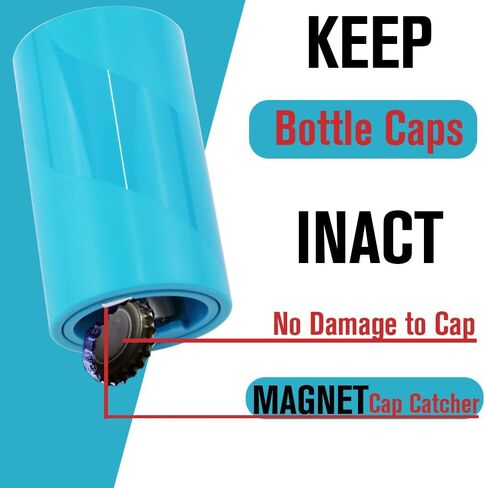 2 PACK Push Down-Pop Off Beer Bottle Opener with Magnetic Cap Catcher No Damage to Caps,Automatic Decapitator Beer/Soda Magnet Bottle Top Openers,One-Hand Easy/Funny Open,Cool Bartender Tools (Black) in Saudi Arabia