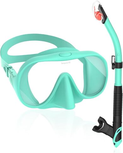 Dry Snorkel Set, Full Silicone Seal Scuba Diving Swim Mask,180° Clear View Snorkel Mask with Anti-Fog Coating Tempered Glass,Snorkeling Gear for Adults & Youth. in Saudi Arabia