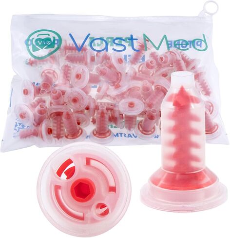 50PCs Dental Grade Dental 76mm Blue/White Impression Mixing Tips by VASTMED | Mixing Tips for Dental Temporary Crowns Material Mix in Kuwait